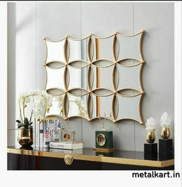 Metallic Set of Dozen Boomrang Shaped Mirrors (48 x 36 Inches)